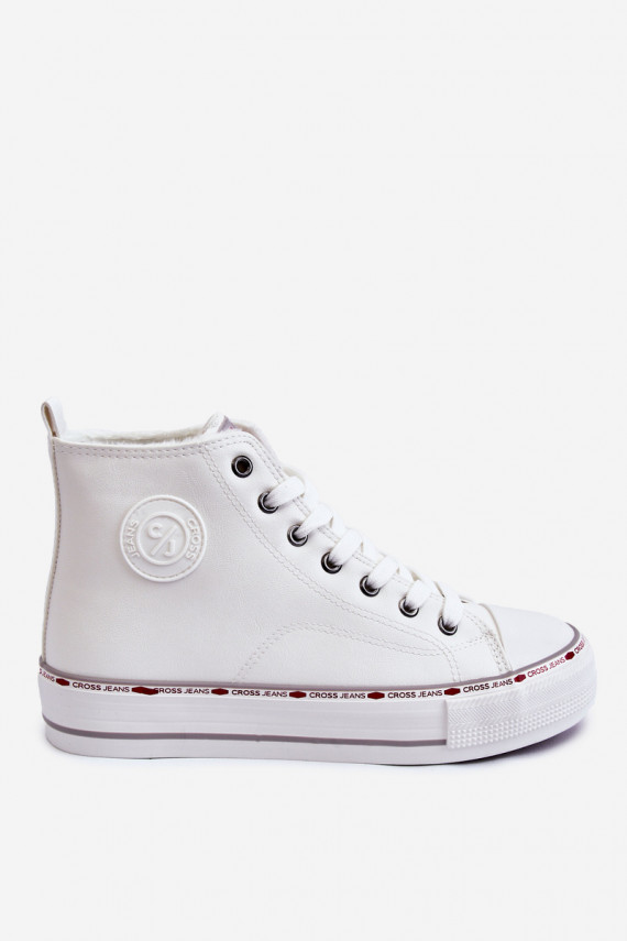 Women's High Warmed up Sneakers Cross Jeans KK2R4044C White