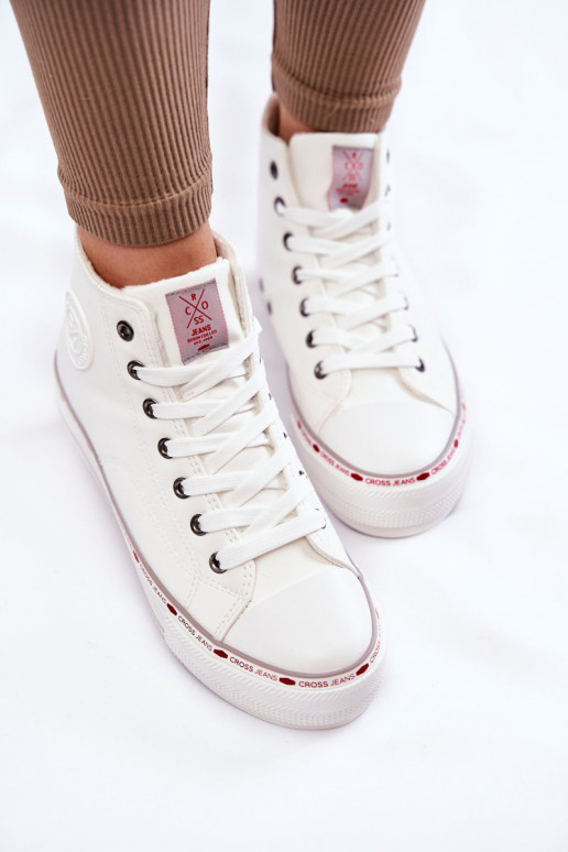Women's High Warmed up Sneakers Cross Jeans KK2R4044C White