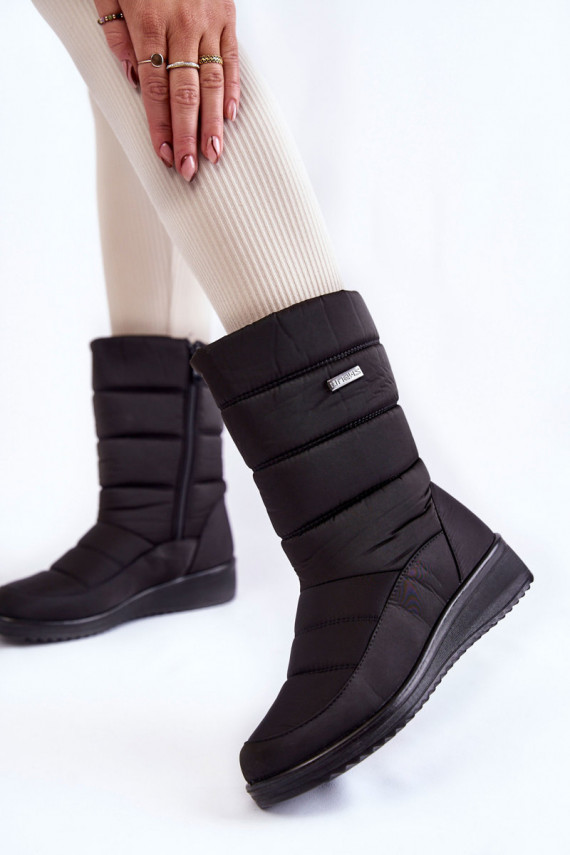 Warm Wedge Snow Boots Black Calena