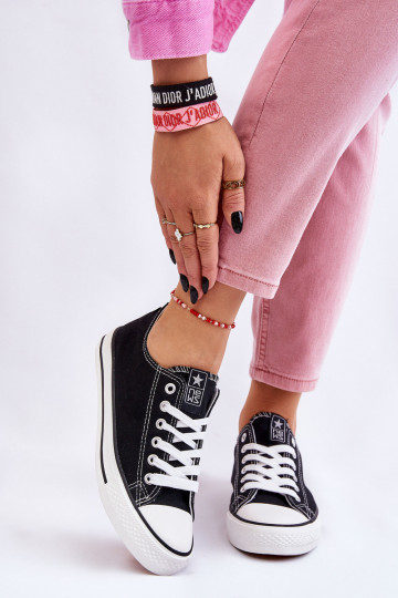 Women's Classic Sneakers Black and White Ecoma 2