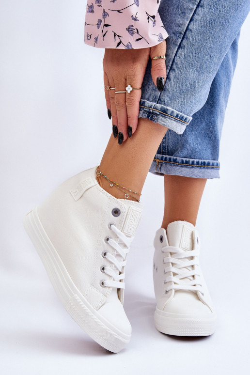 Hidden Wedge High Sneakers Big Star LL274035 White