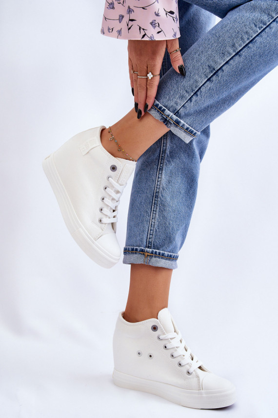 Hidden Wedge High Sneakers Big Star LL274035 White
