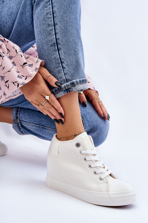 Hidden Wedge High Sneakers Big Star LL274035 White