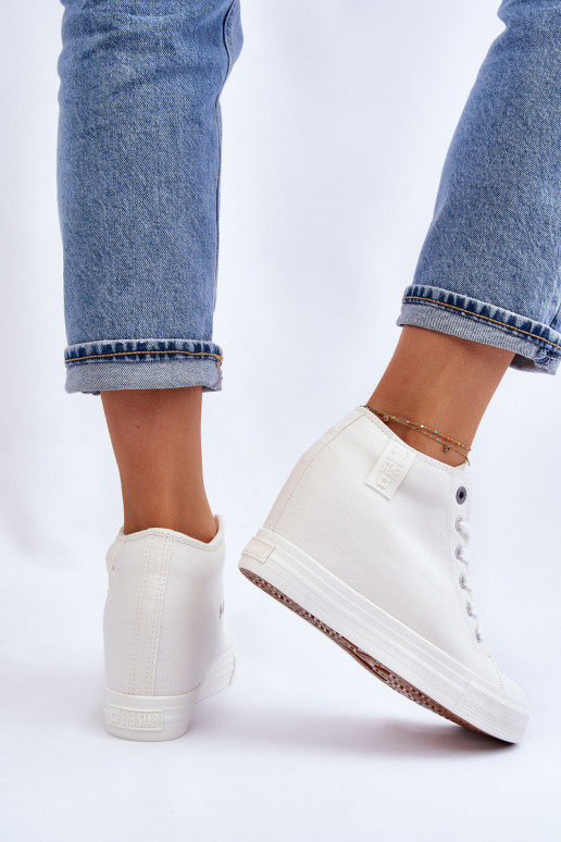 Hidden Wedge High Sneakers Big Star LL274035 White