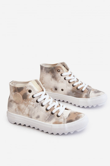 Women's Sneakers High Big Star LL274047 White and green 2