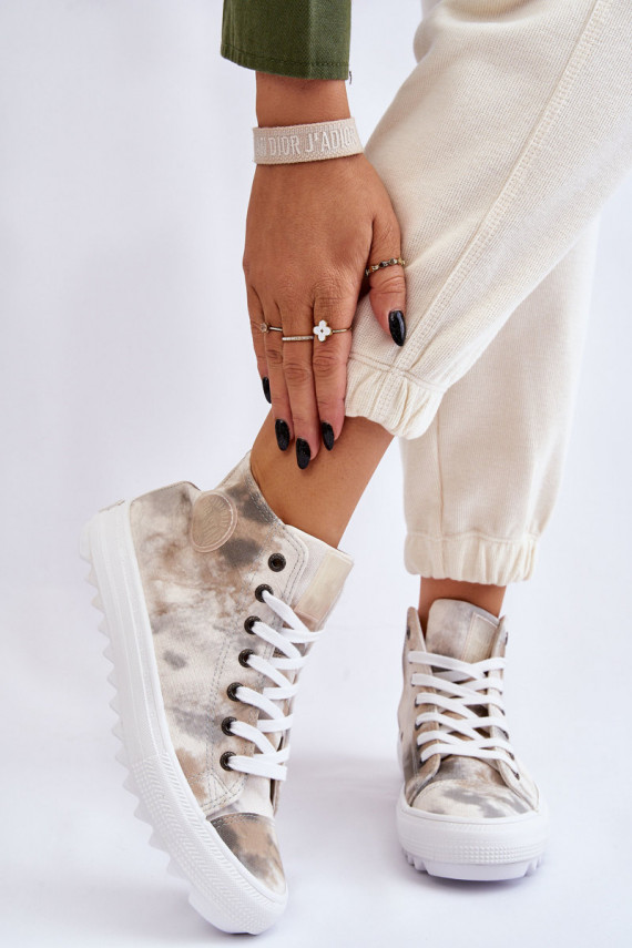 Women's Sneakers High Big Star LL274047 White and green