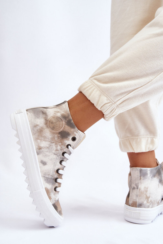 Women's Sneakers High Big Star LL274047 White and green