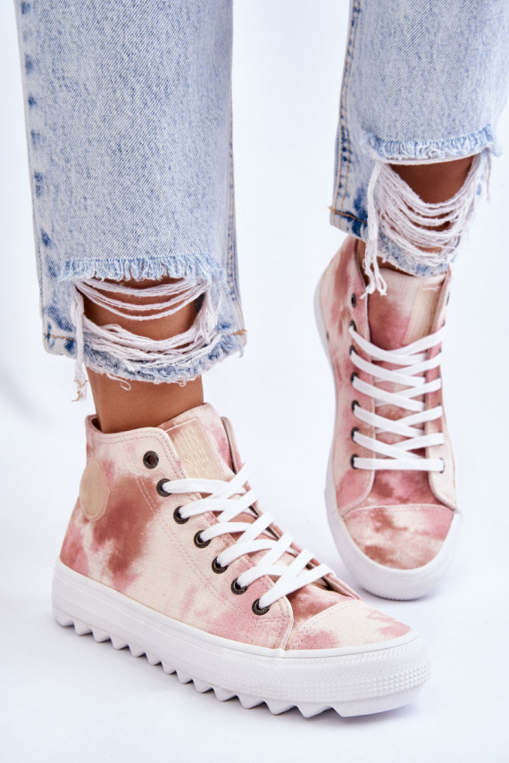 Women's Sneakers High Big Star LL274048 Beige-Pink