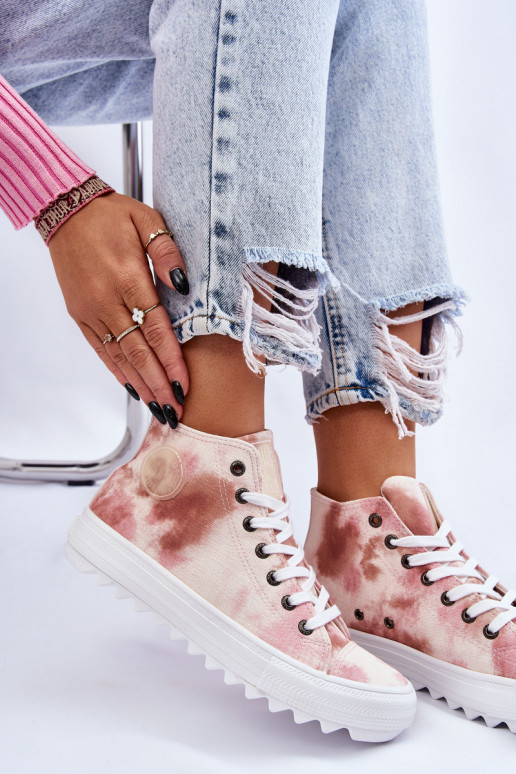 Women's Sneakers High Big Star LL274048 Beige-Pink