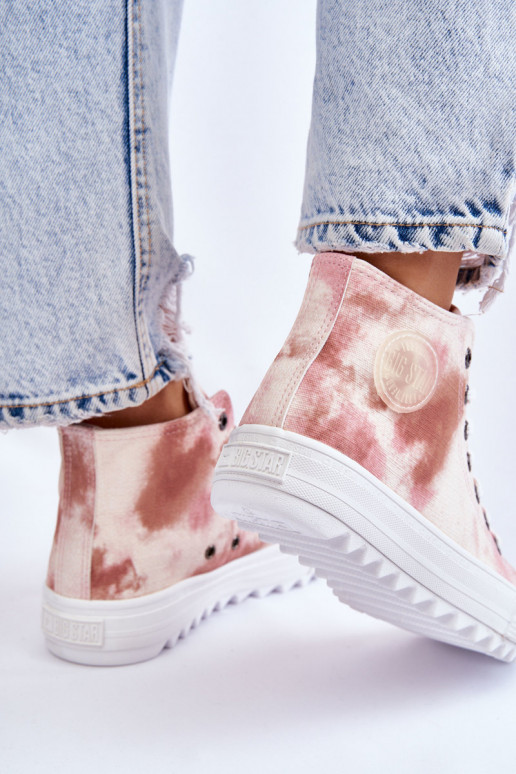 Women's Sneakers High Big Star LL274048 Beige-Pink