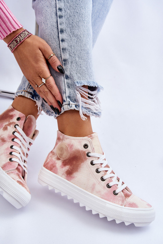 Women's Sneakers High Big Star LL274048 Beige-Pink