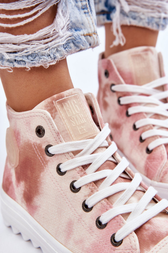 Women's Sneakers High Big Star LL274048 Beige-Pink