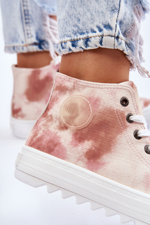Women's Sneakers High Big Star LL274048 Beige-Pink