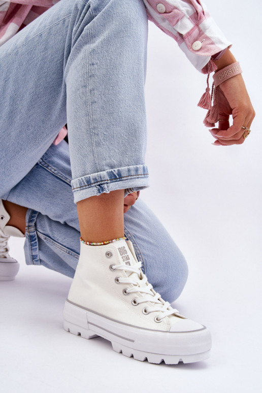 High Fabric Platform Sneakers Big Star LL274156 White