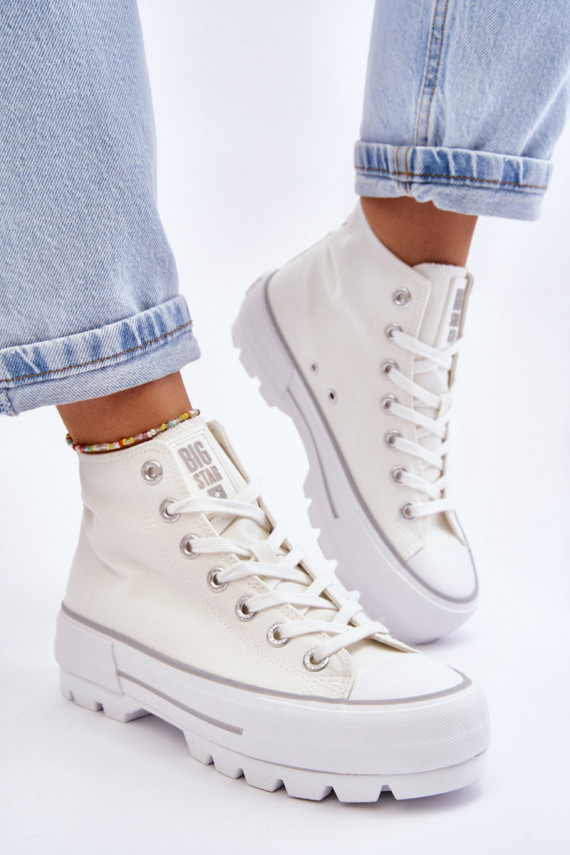 High Fabric Platform Sneakers Big Star LL274156 White