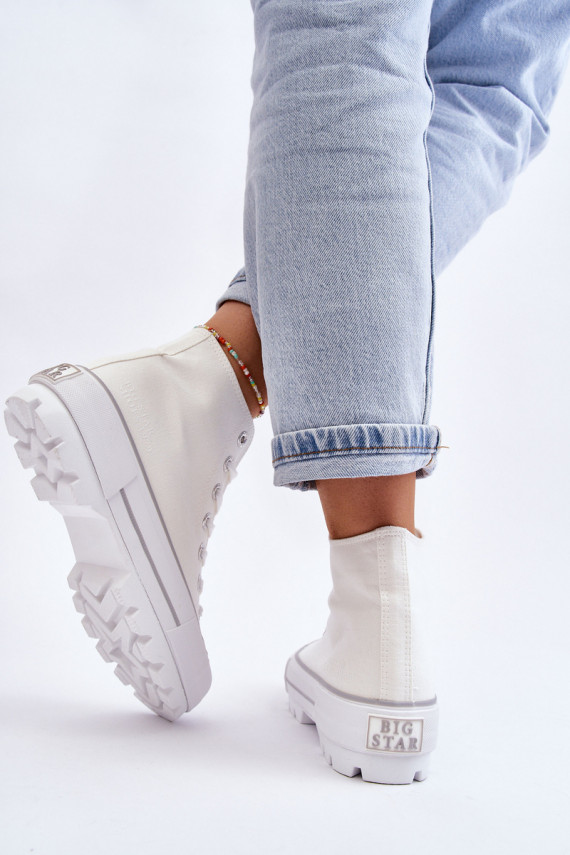 High Fabric Platform Sneakers Big Star LL274156 White