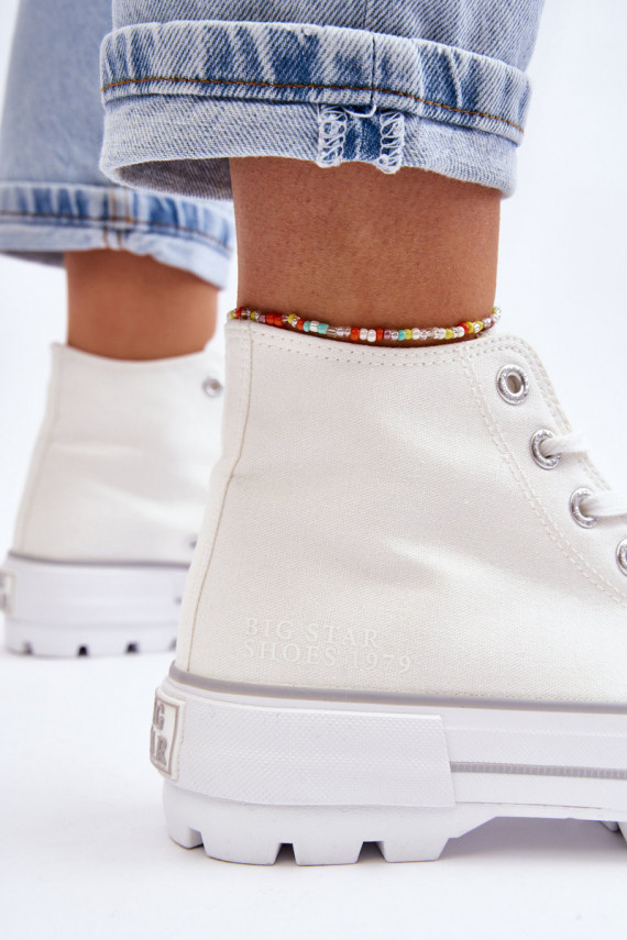 High Fabric Platform Sneakers Big Star LL274156 White