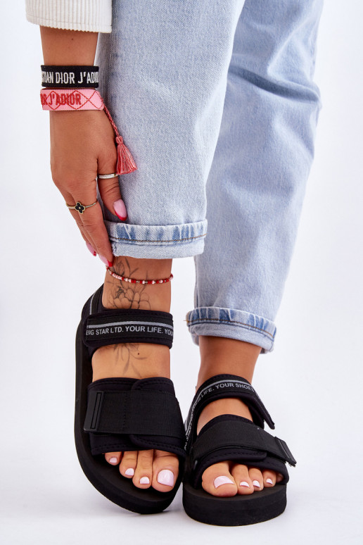 Women's Velcro Sandals Big Star LL274784 Black