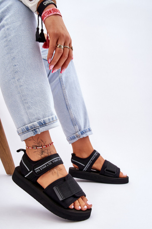 Women's Velcro Sandals Big Star LL274784 Black
