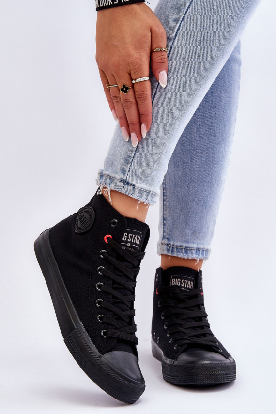 Women's Classic High Sneakers Big Star T274033 Black