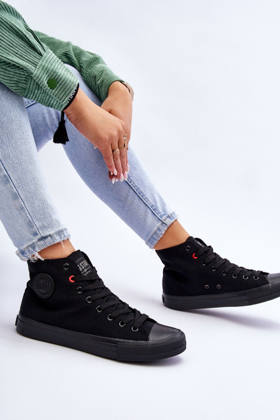 Women's Classic High Sneakers Big Star T274033 Black