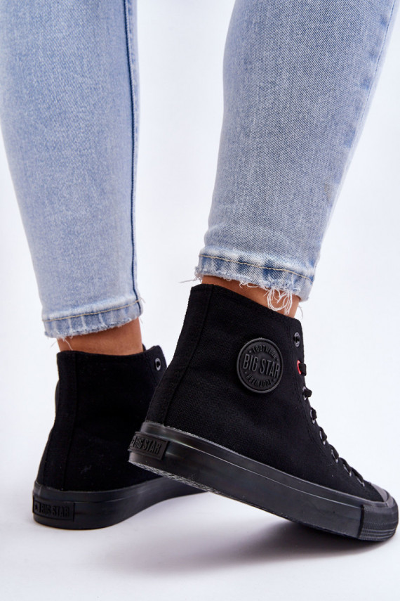 Women's Classic High Sneakers Big Star T274033 Black