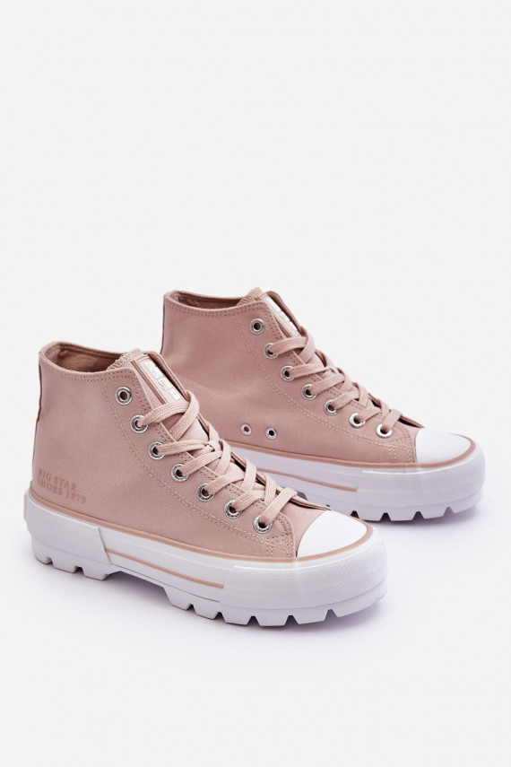 High Fabric Platform Sneakers Big Star LL274157 Nude