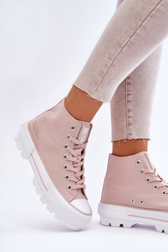 High Fabric Platform Sneakers Big Star LL274157 Nude