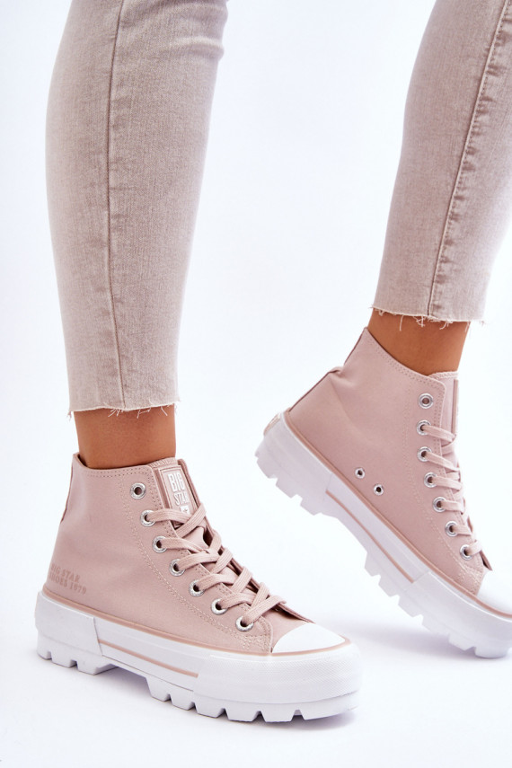 High Fabric Platform Sneakers Big Star LL274157 Nude