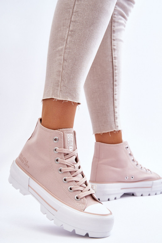 High Fabric Platform Sneakers Big Star LL274157 Nude