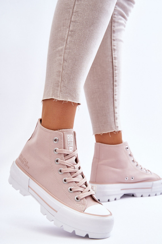 High Fabric Platform Sneakers Big Star LL274157 Nude
