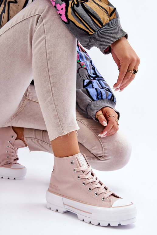 High Fabric Platform Sneakers Big Star LL274157 Nude