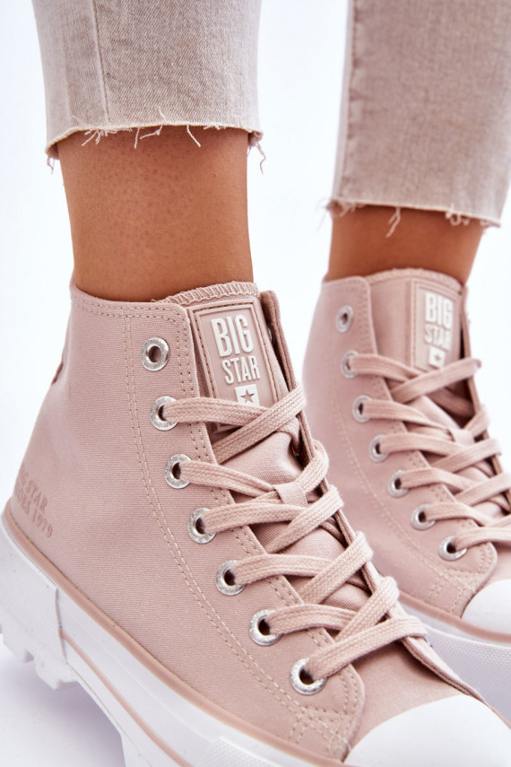 High Fabric Platform Sneakers Big Star LL274157 Nude