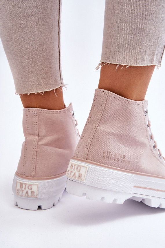 High Fabric Platform Sneakers Big Star LL274157 Nude