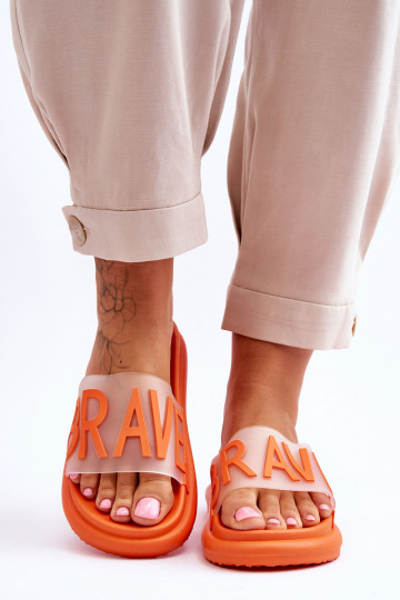 Women's Platform Slippers Orange Brave 2