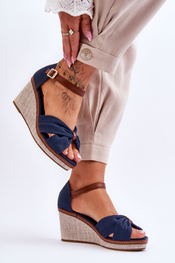 Women's Wedge Sandals navy blue Daphne 2