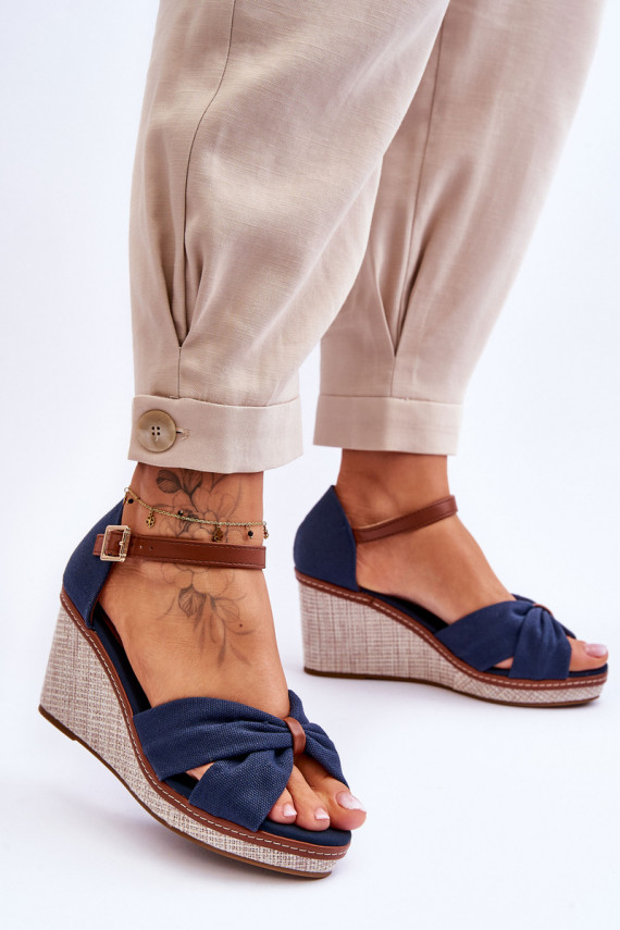 Women's Wedge Sandals navy blue Daphne