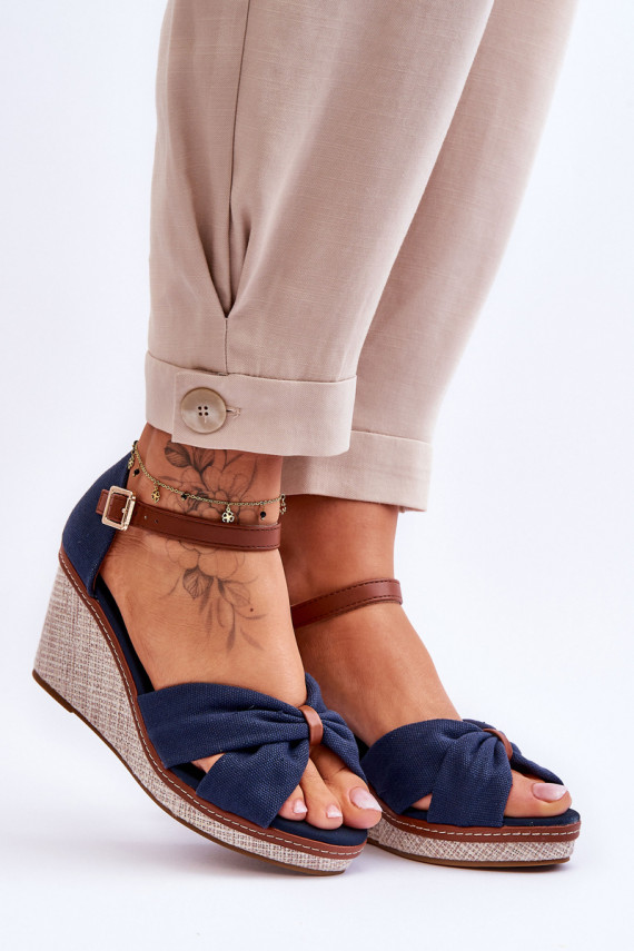 Women's Wedge Sandals navy blue Daphne