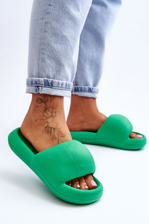 Women's Lightweight Foam Platform Slippers Green Milton