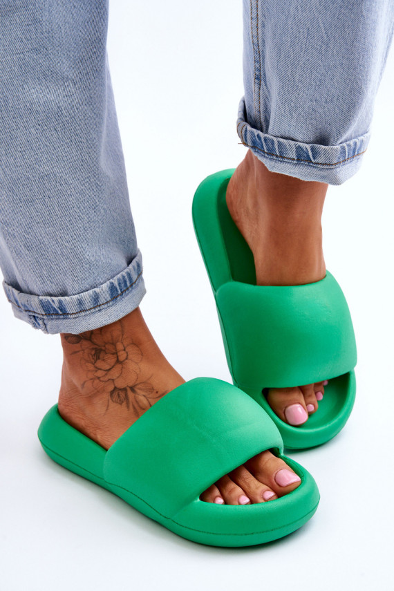 Women's Lightweight Foam Platform Slippers Green Milton