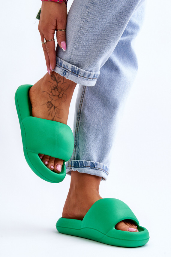 Women's Lightweight Foam Platform Slippers Green Milton