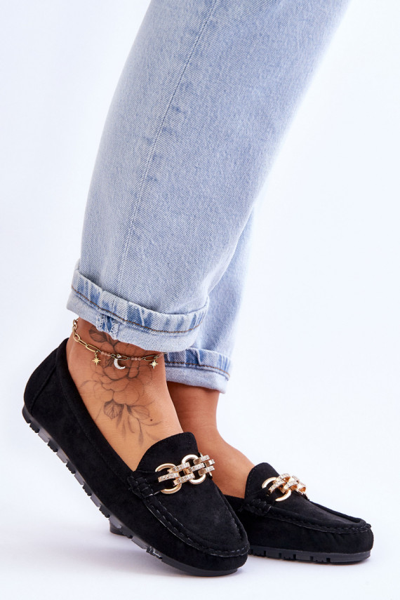 Women's Suede Loafers Black Sorento