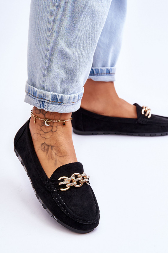 Women's Suede Loafers Black Sorento