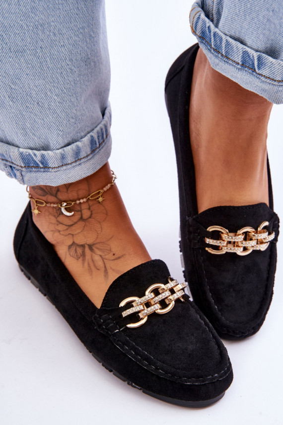 Women's Suede Loafers Black Sorento
