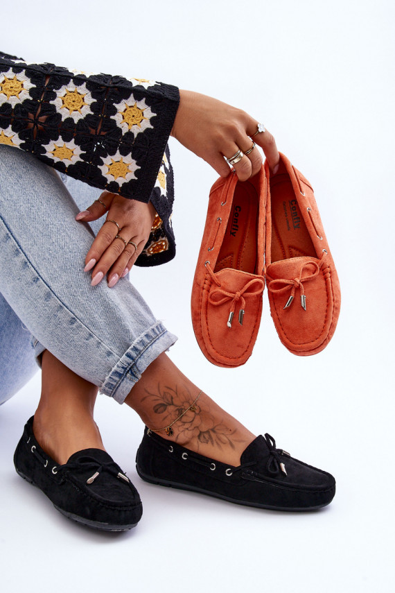 Women's Suede Loafers Black Si Passione