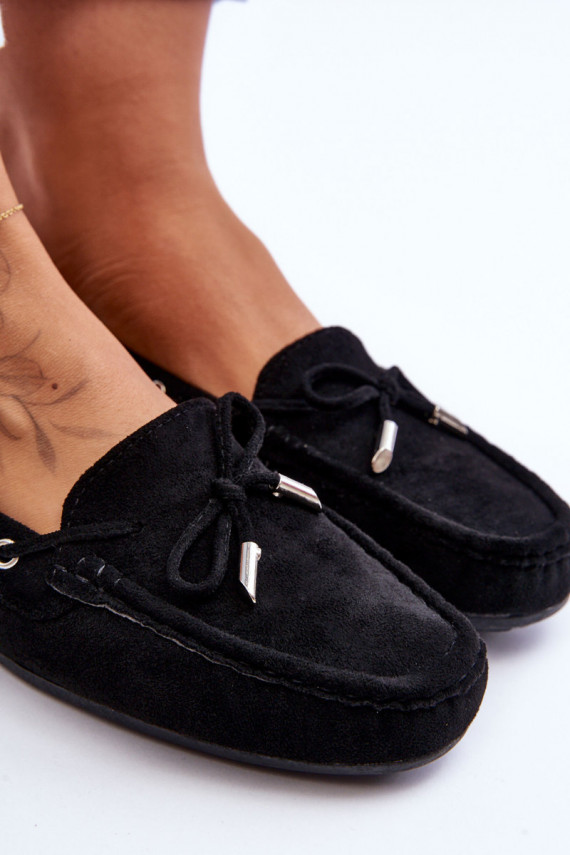 Women's Suede Loafers Black Si Passione