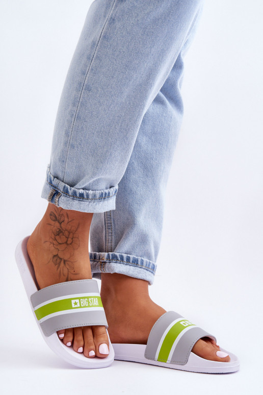Light Foam Slippers Big Star JJ274647 White-Gray