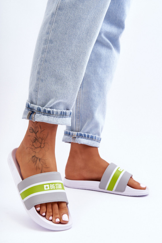 Light Foam Slippers Big Star JJ274647 White-Gray