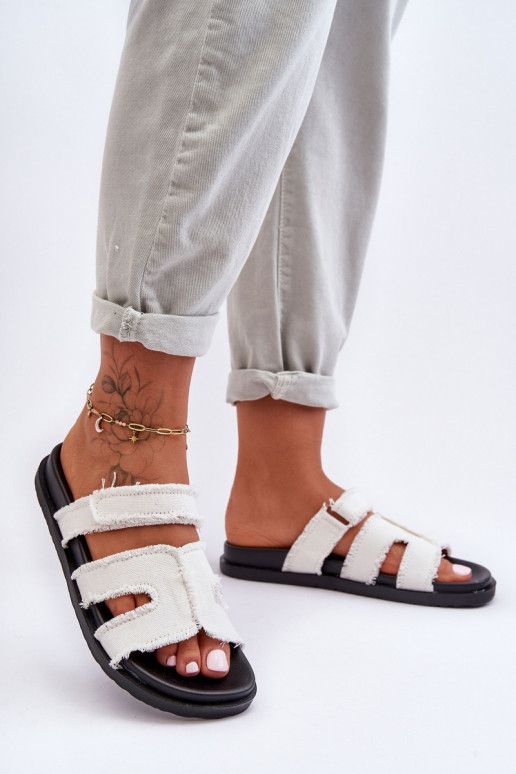 Women's Material Slip-Ons White Lamirose