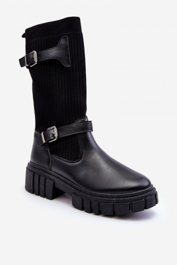 Women's Ankle Boots with Sock Black Abroze 2